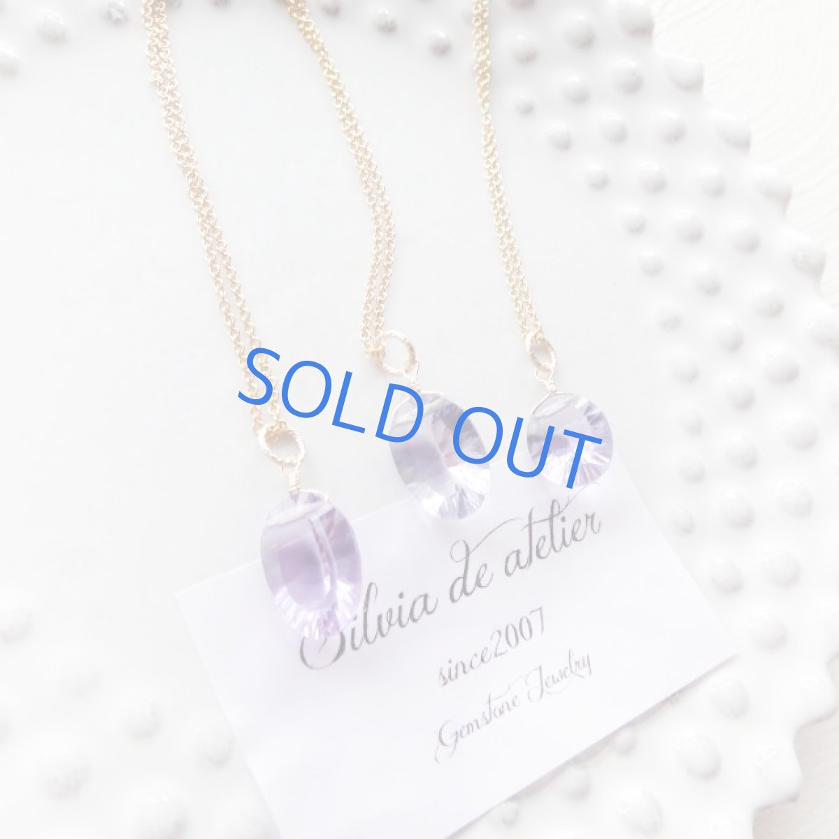 画像7: <1点もの・Eグラデ小＞菫色AAA　宝石質　コンケーブカット　パープルフローライト　14kgf　約40cm　ネックレス (7)