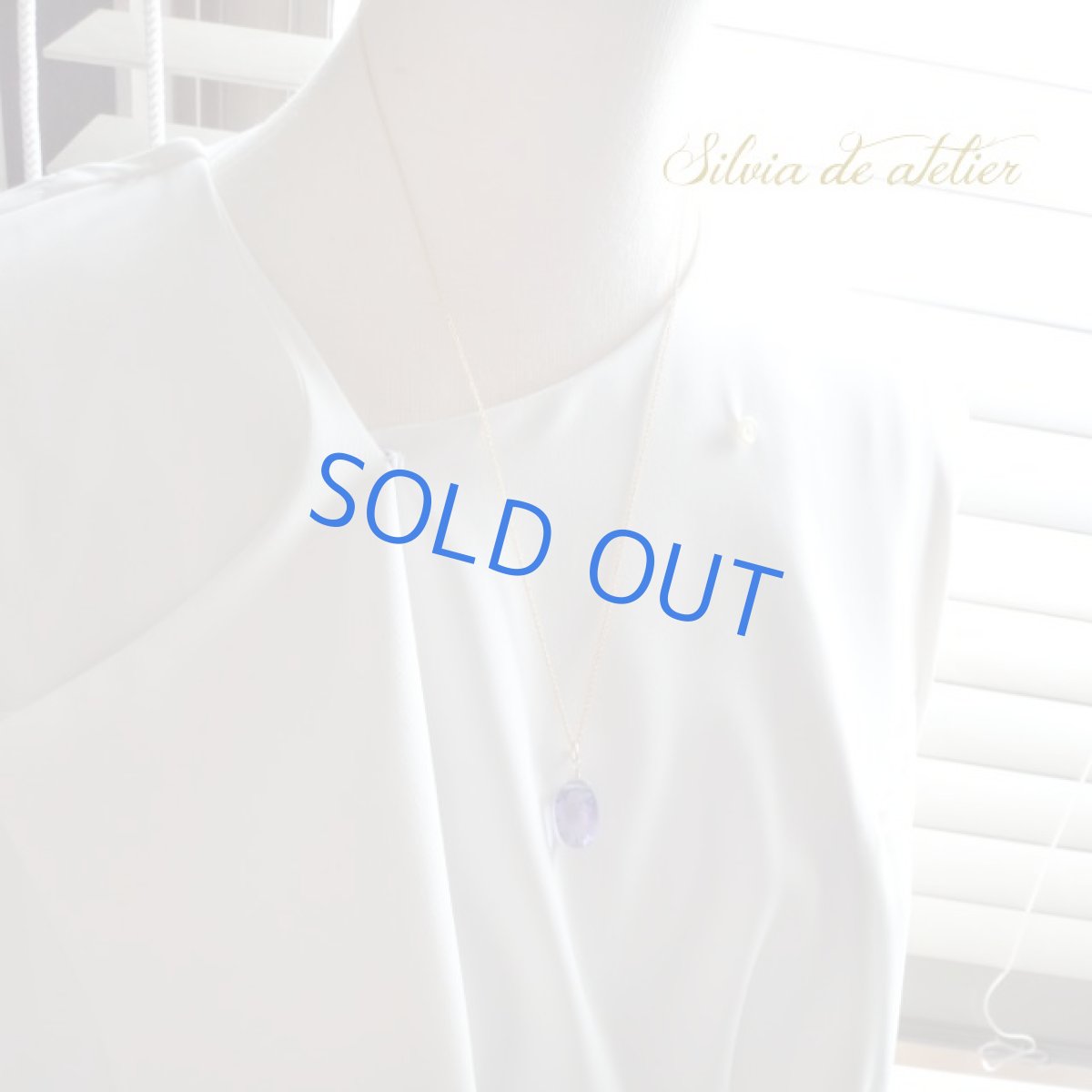 画像6: <1点もの・Cグラデ＞菫色AAA　宝石質　コンケーブカット　パープルフローライト　14kgf　約50cm　ネックレス (6)