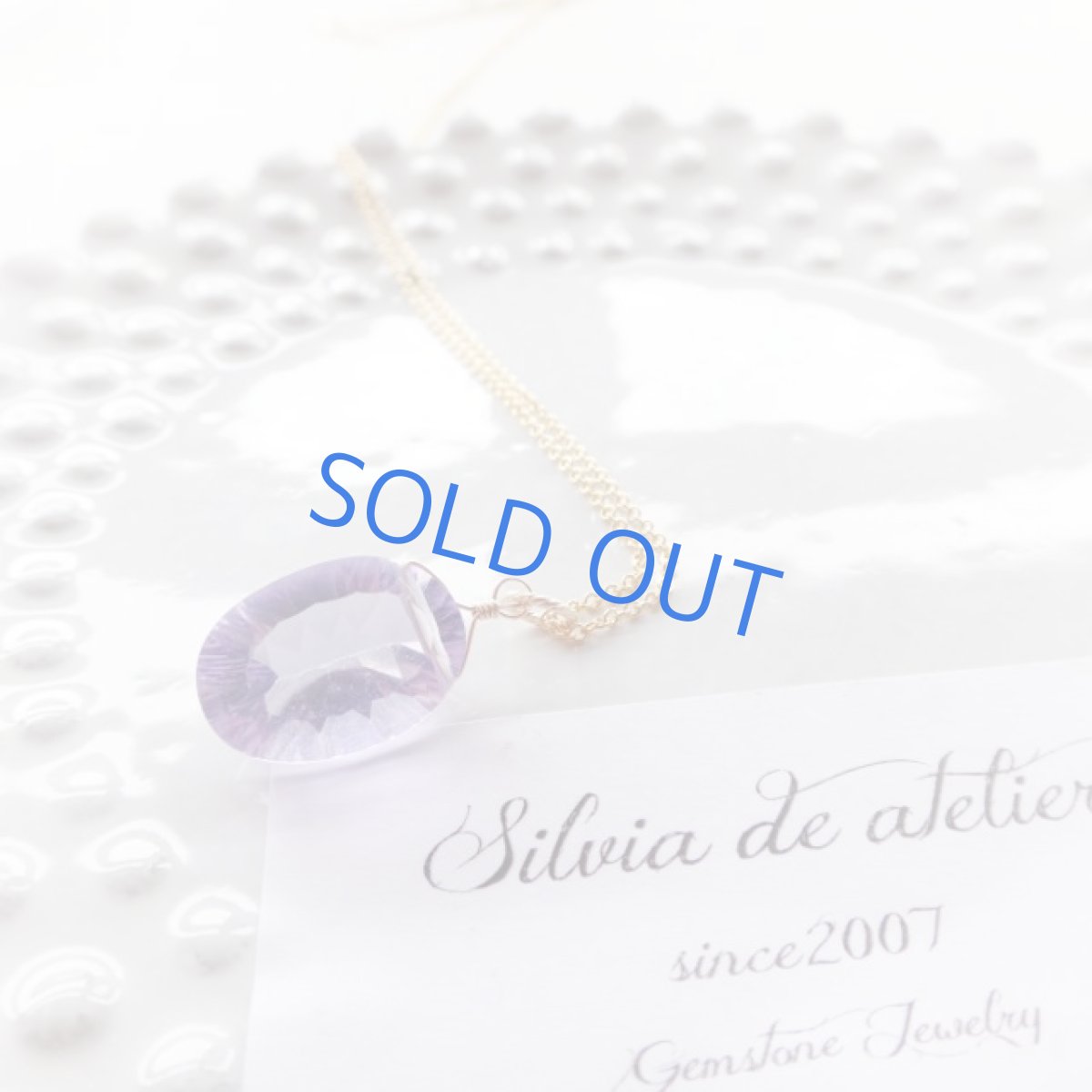 画像3: 【1点もの・Aオーバル】菫色AAA 宝石質 コンケーブカット パープルフローライト 14kgf 約50cm ネックレス (3)