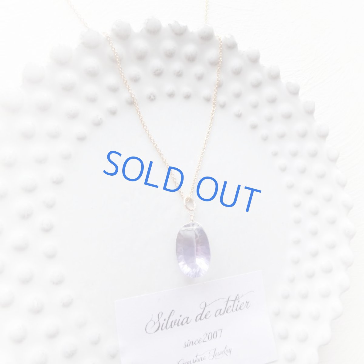 画像4: <1点もの・Cグラデ＞菫色AAA　宝石質　コンケーブカット　パープルフローライト　14kgf　約50cm　ネックレス (4)