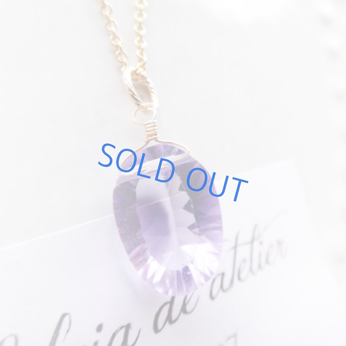 画像3: <1点もの・Fパープル中＞菫色AAA　宝石質　コンケーブカット　パープルフローライト　14kgf　約40cm　ネックレス (3)