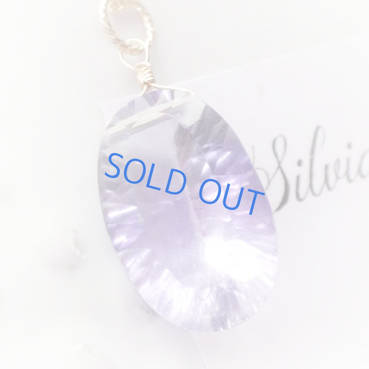 画像5: <1点もの・Cグラデ＞菫色AAA　宝石質　コンケーブカット　パープルフローライト　14kgf　約50cm　ネックレス (5)