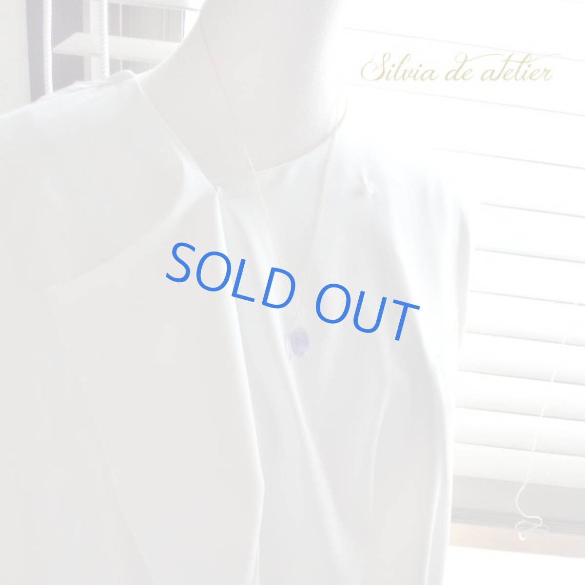 画像7: <1点もの・Cグラデ＞菫色AAA　宝石質　コンケーブカット　パープルフローライト　14kgf　約50cm　ネックレス (7)