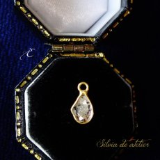 画像7: ＜残り1・D粒お届け＞18KYG原石スライス　ナチュラルダイヤモンド　　14kgf　ネックレス (7)
