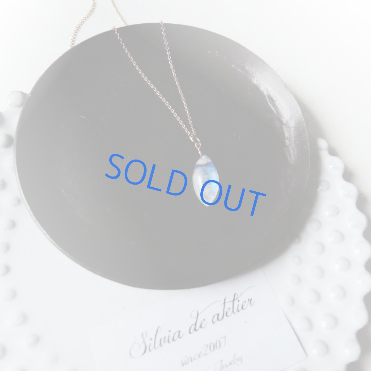 画像6: 1点もの　大粒　マーキスシェイプ　レインボームーンストーンカボション　14kgfネックレス約50cm (6)