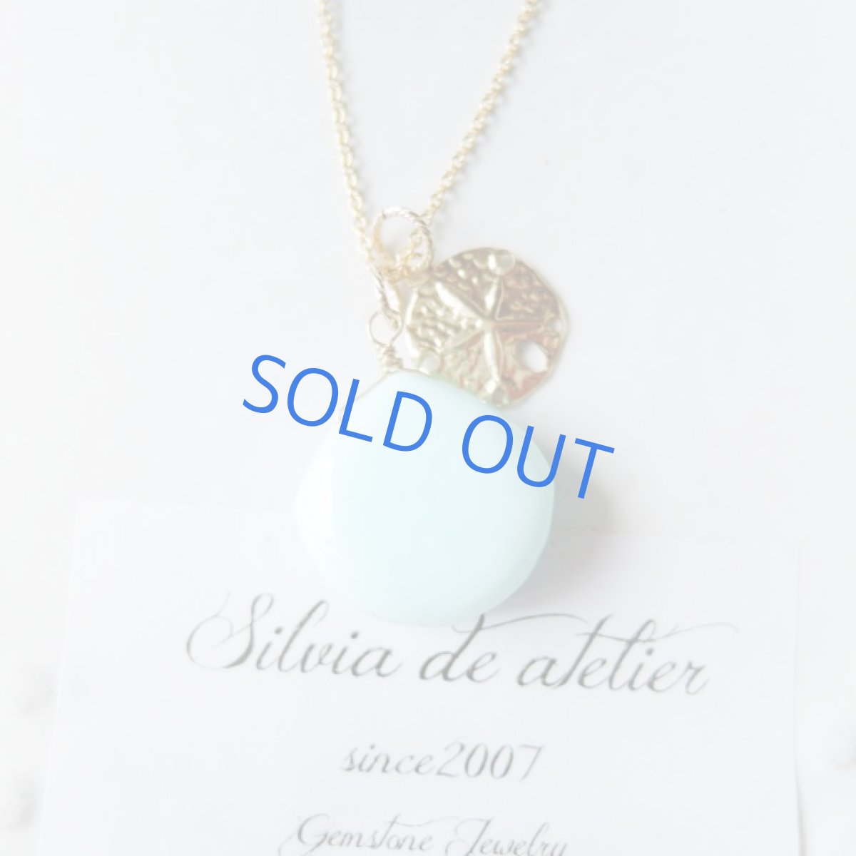 画像4: 1点もの 大粒 ぺルビアンブルーオパール スムースマロン 14kgfネックレス約50cm (4)