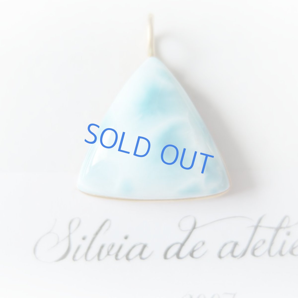 画像2: 1点もの　ドミニカ共和国産カリビアンラリマー　トライアングル　14kgfネックレス約50cm (2)