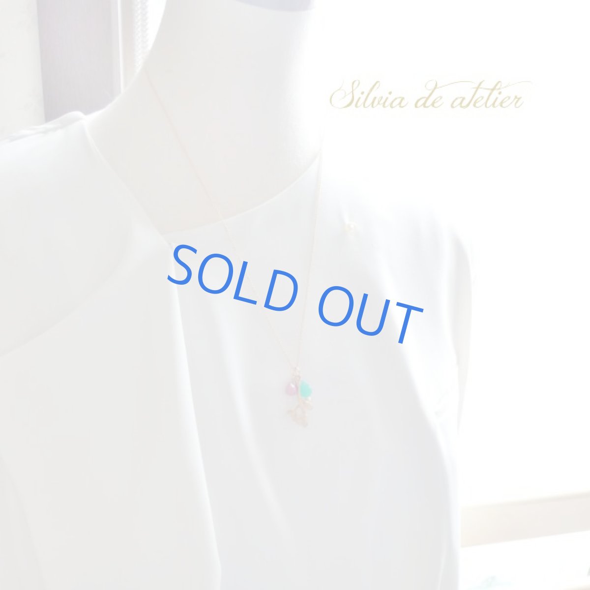 画像5: ＜１点もの＞リーフチャーム　クリソプレイズ＆ピンクサファイア　チャーム式　14kgfチェーンネックレス (5)