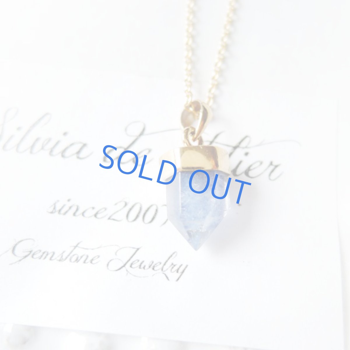 画像2: ＜１点もの・D＞デュモルチェライトインクォーツ　14kgfチェーンネックレス約40cm (2)