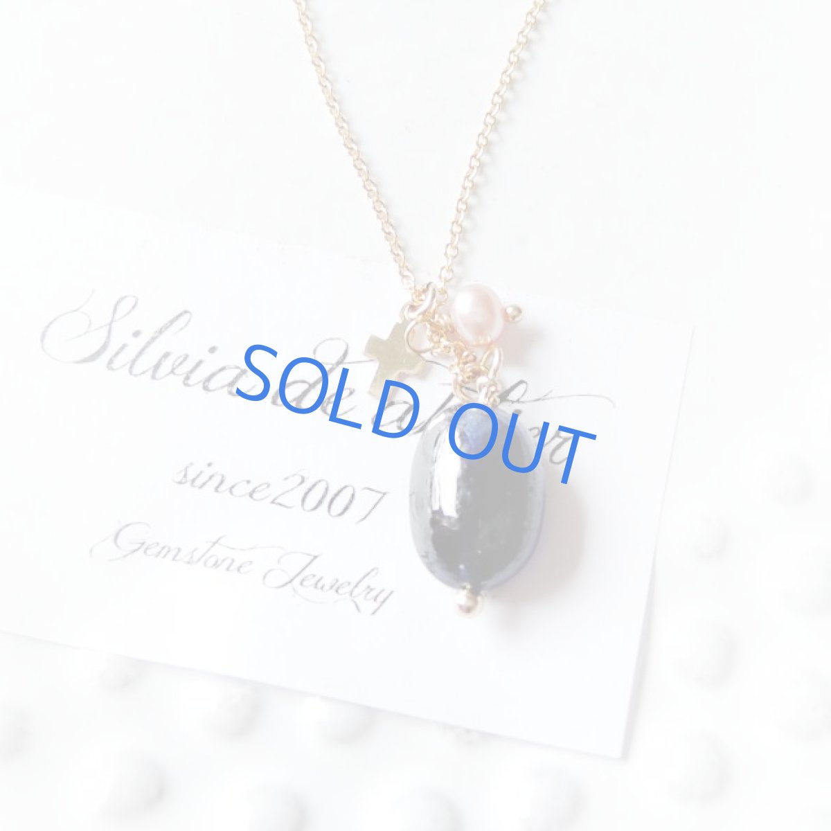 画像3: ＜１点もの＞濃紺　ブルーサファイア　タンブル　14kgfチェーンネックレス (3)