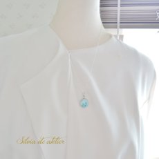 画像8: ＜１点もの・C＞AAAランク　ドミニカ共和国産ラリマー　ラウンド　silver925　50cmネックレス (8)