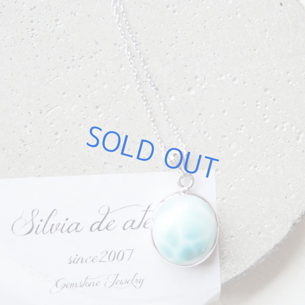 画像3: ＜１点もの・C＞AAAランク　ドミニカ共和国産ラリマー　ラウンド　silver925　50cmネックレス (3)