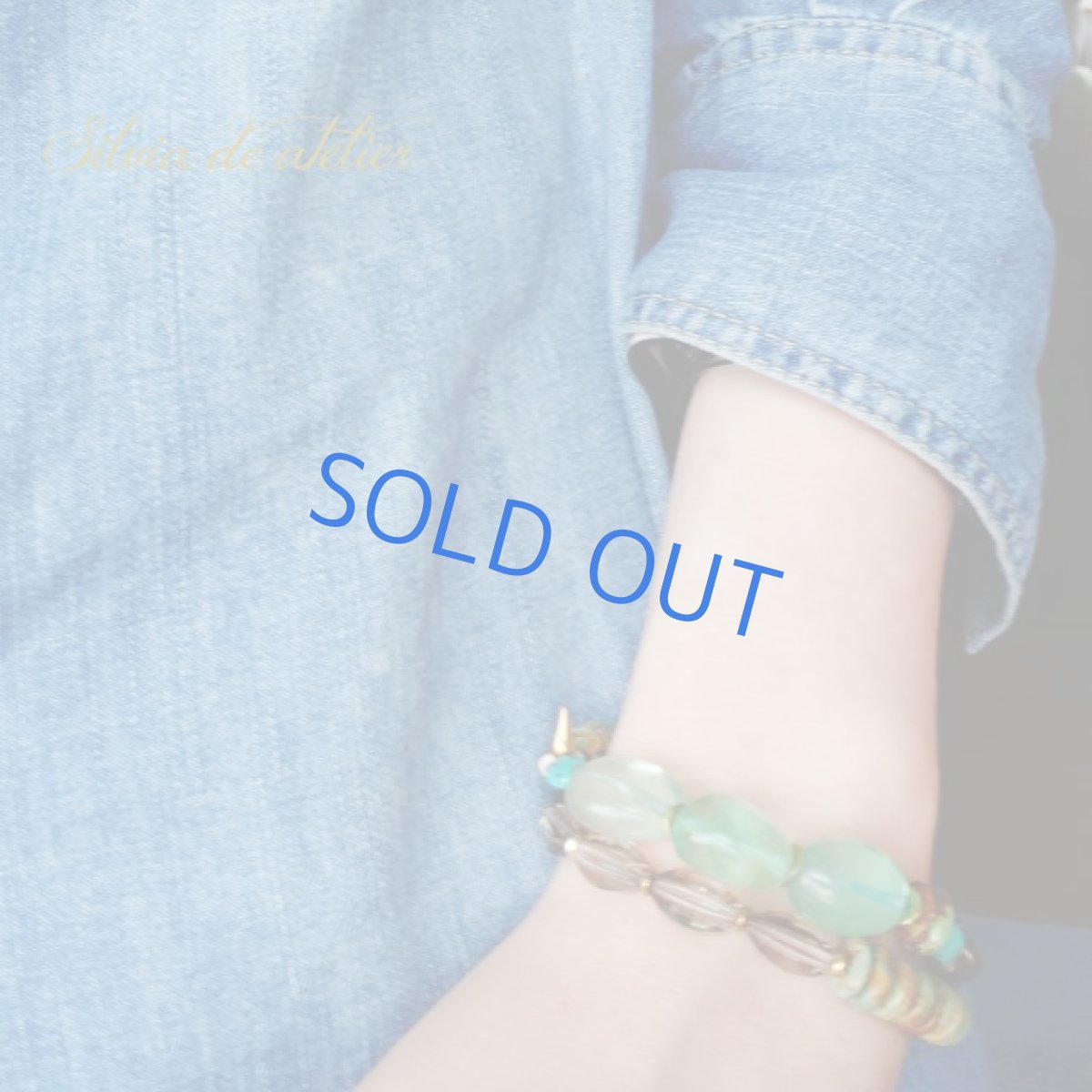 画像5: 限定1　グリーンフローライトタンブル　天然グリーンターコイズ　ブレスレット (5)