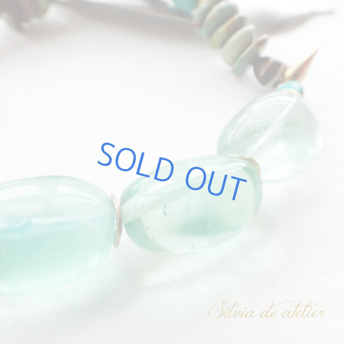 画像3: 限定1　グリーンフローライトタンブル　天然グリーンターコイズ　ブレスレット (3)