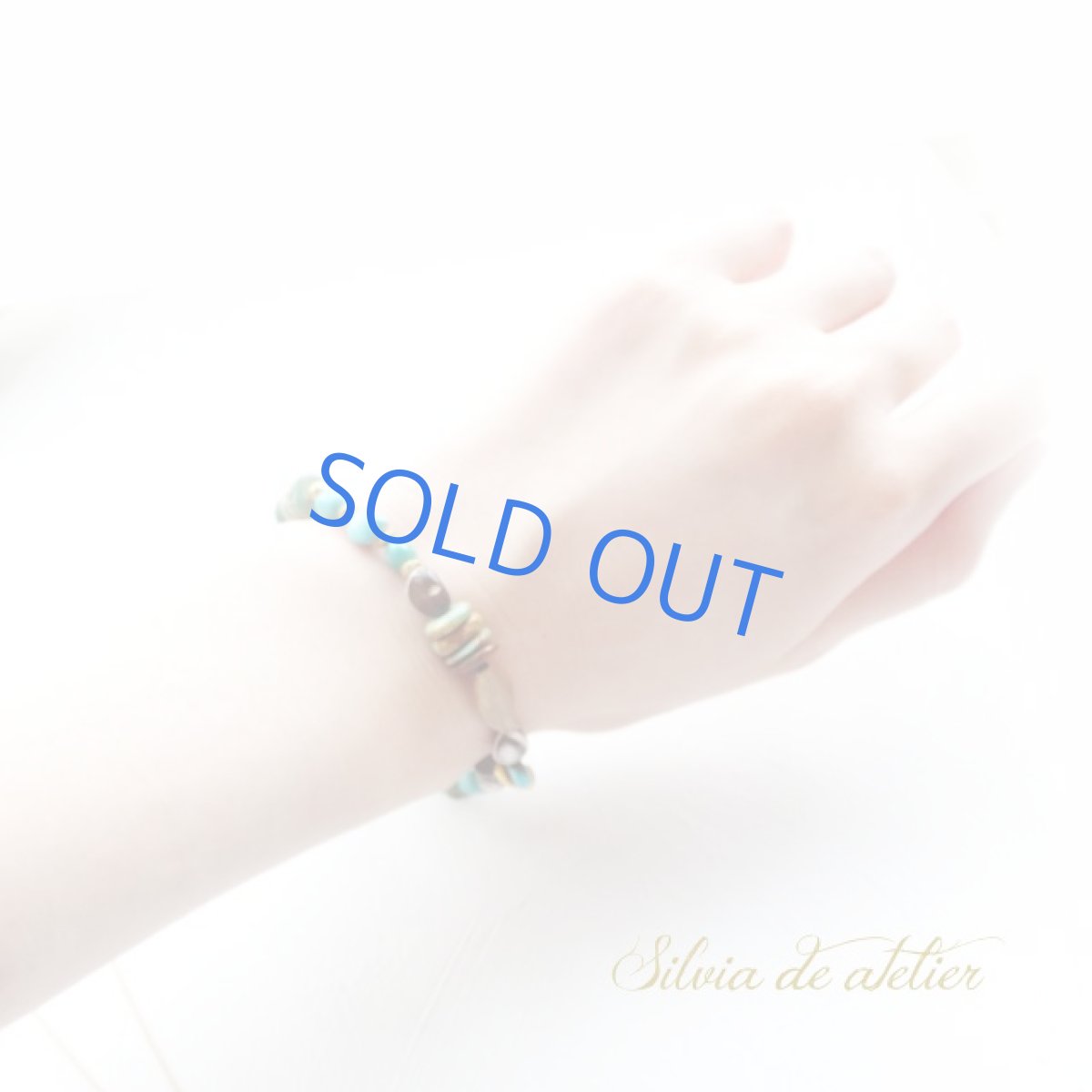 画像8: 限定1　グリーンフローライトタンブル　天然グリーンターコイズ　ブレスレット (8)