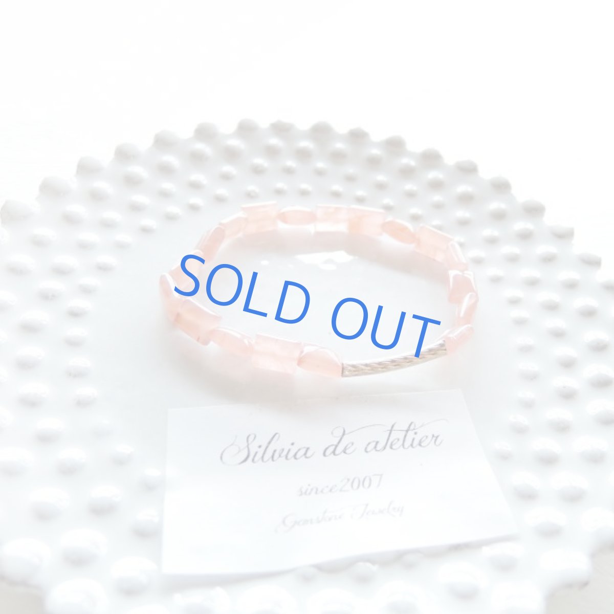 画像4: 限定1　インカローズ　レクタングル　ゴールドバーチューブ　ブレスレット (4)