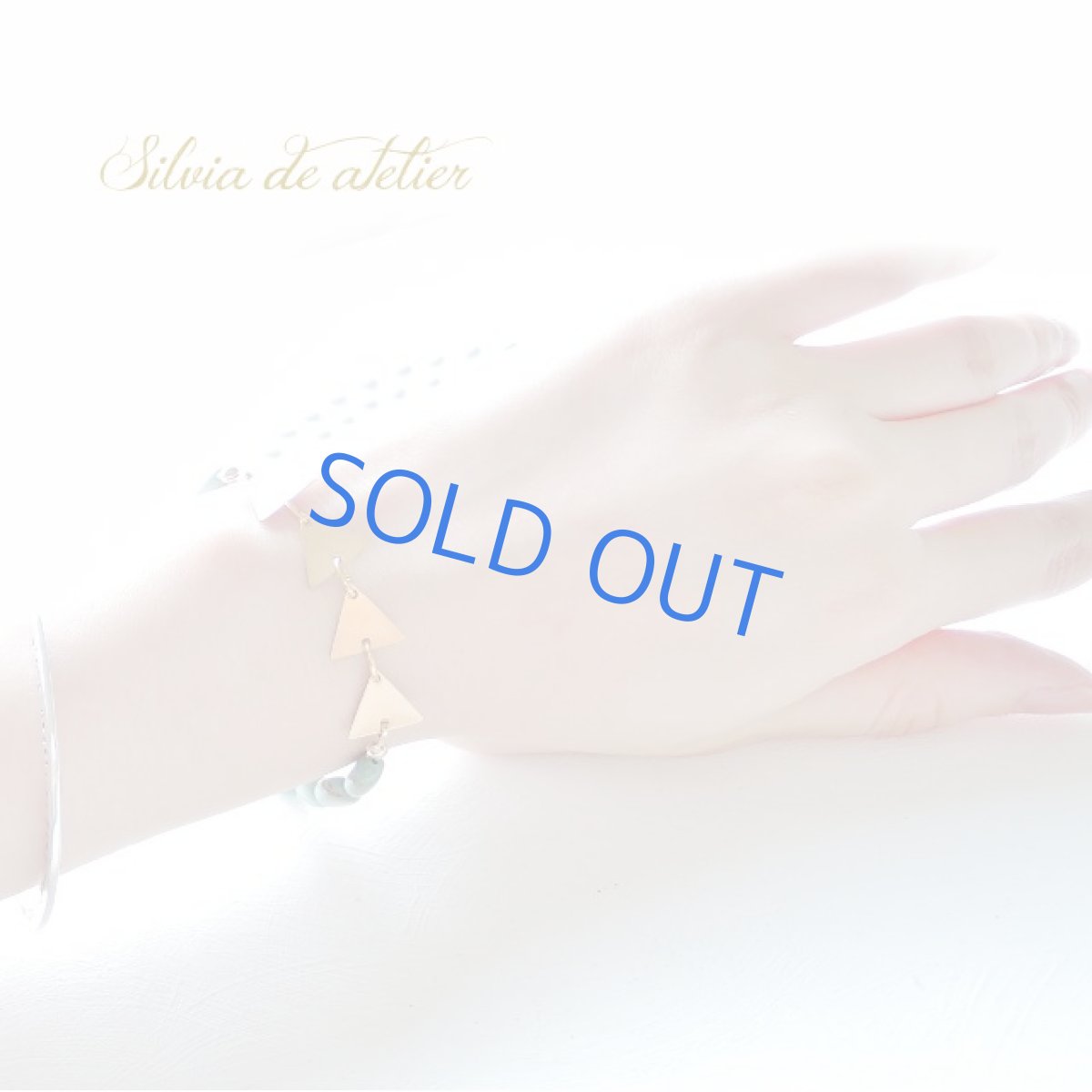 画像5: 限定1　トライアングルパーツ＆グリーンターコイズオーバル　ブレスレット (5)