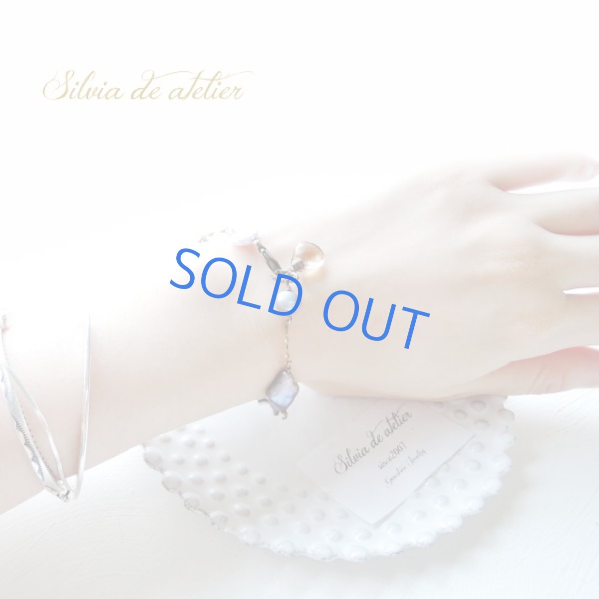 画像4: 限定1　シャンパンクォーツ＆淡水パール＆アバロンシェル　アンティークゴールド　ブレスレット (4)