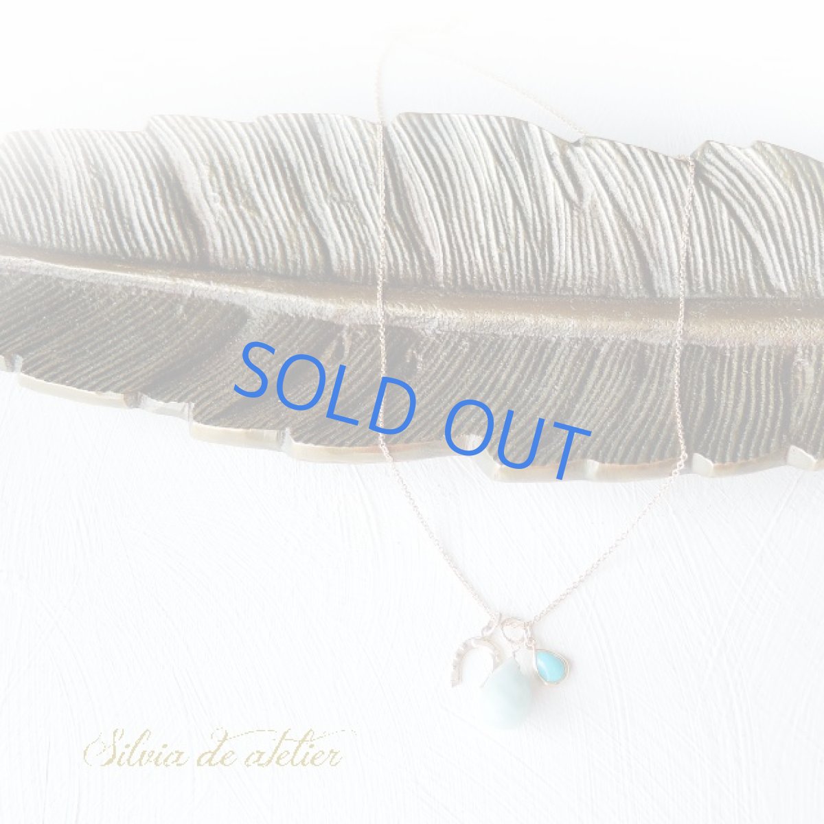 画像4: ＜１点もの＞大粒アマゾナイトドロップとラッキーチャーム　14kgf約50cmネックレス (4)