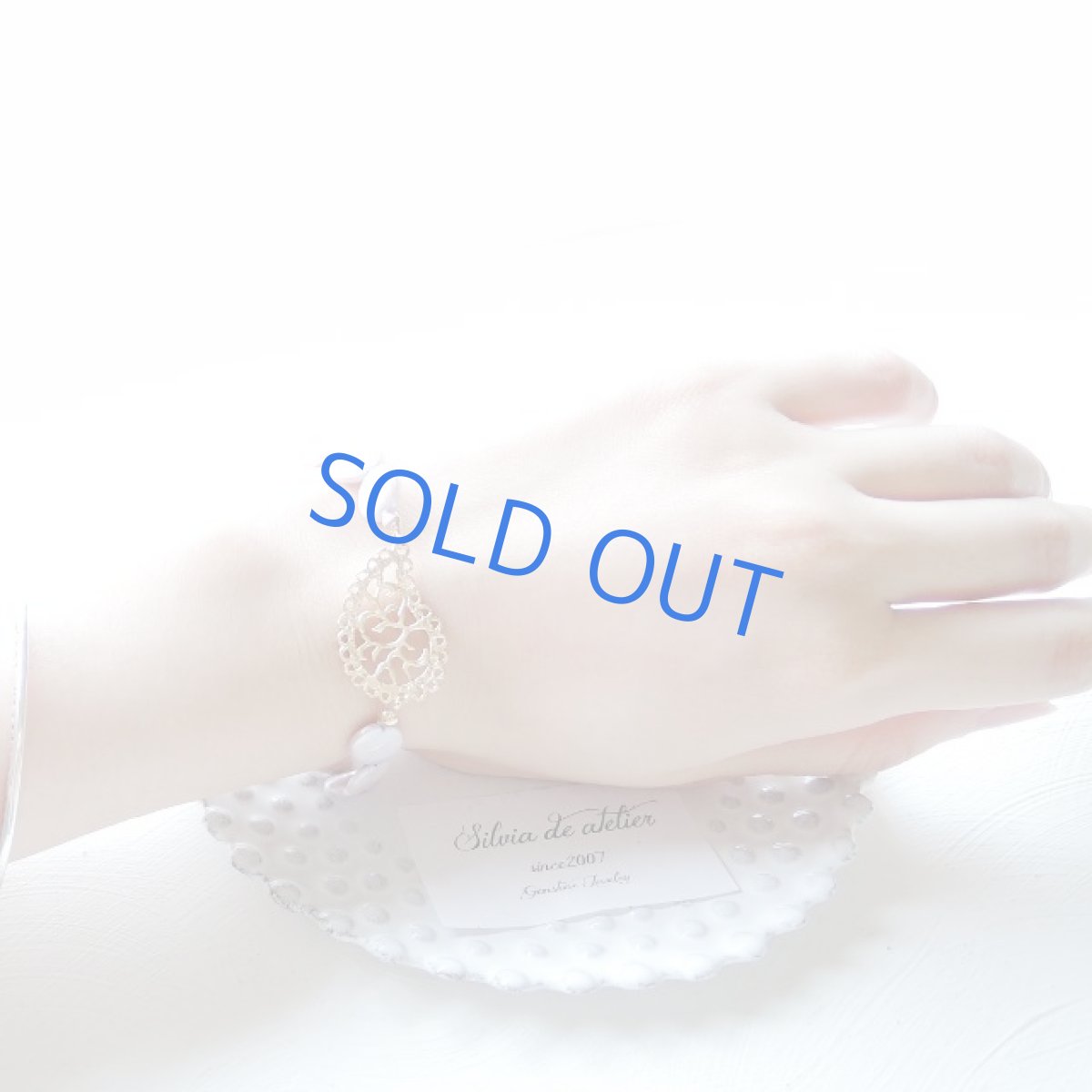 画像4: 限定1　ラベンダー淡水パール　ペイズリー透かしパーツ　ブレスレット (4)