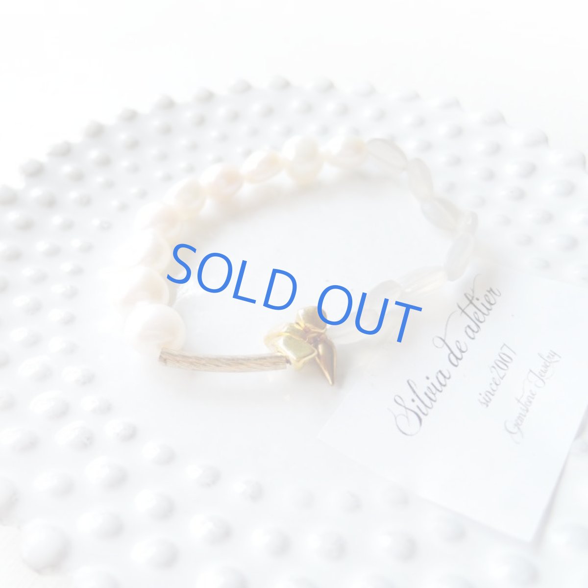 画像3: 限定1　グレーオニキス＆淡水パール　ブレスレット (3)