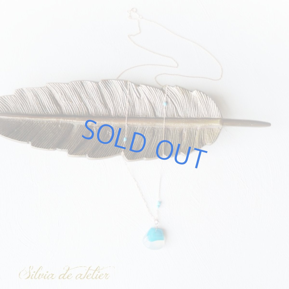 画像5: ＜１点もの＞バイカラー　アゲート　14kgfスリーピングビューティーターコイズ付き約75cmネックレス (5)