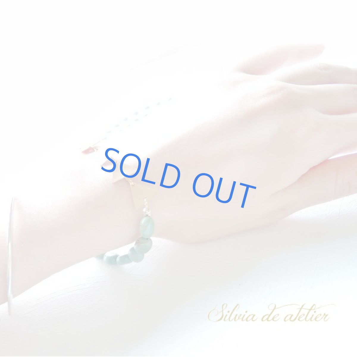 画像6: 限定1　トライアングルパーツ＆グリーンターコイズオーバル　ブレスレット (6)