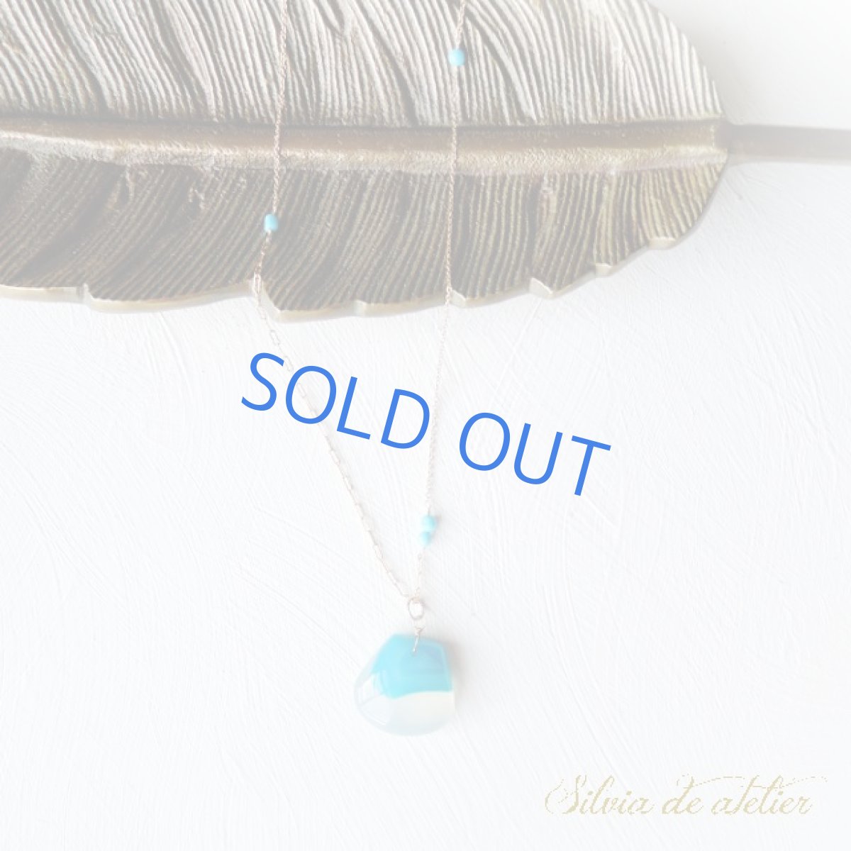 画像6: ＜１点もの＞バイカラー　アゲート　14kgfスリーピングビューティーターコイズ付き約75cmネックレス (6)