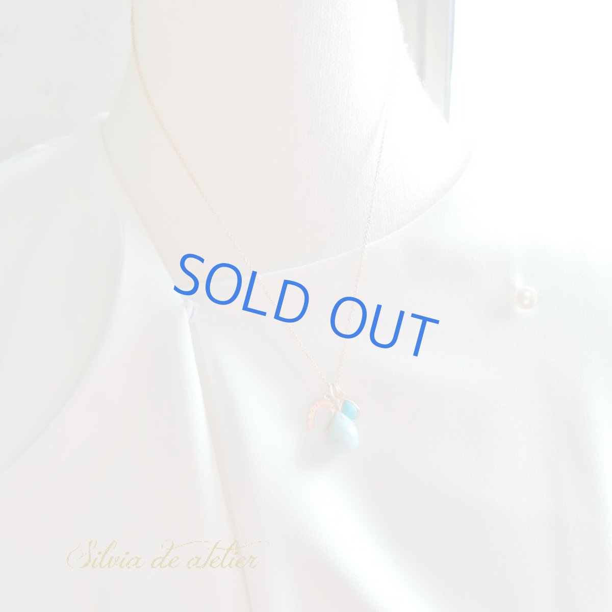 画像6: ＜１点もの＞大粒アマゾナイトドロップとラッキーチャーム　14kgf約50cmネックレス (6)