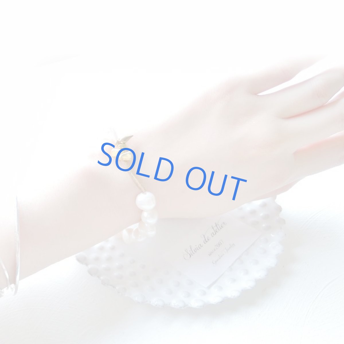 画像4: 限定1　グレーオニキス＆淡水パール　ブレスレット (4)