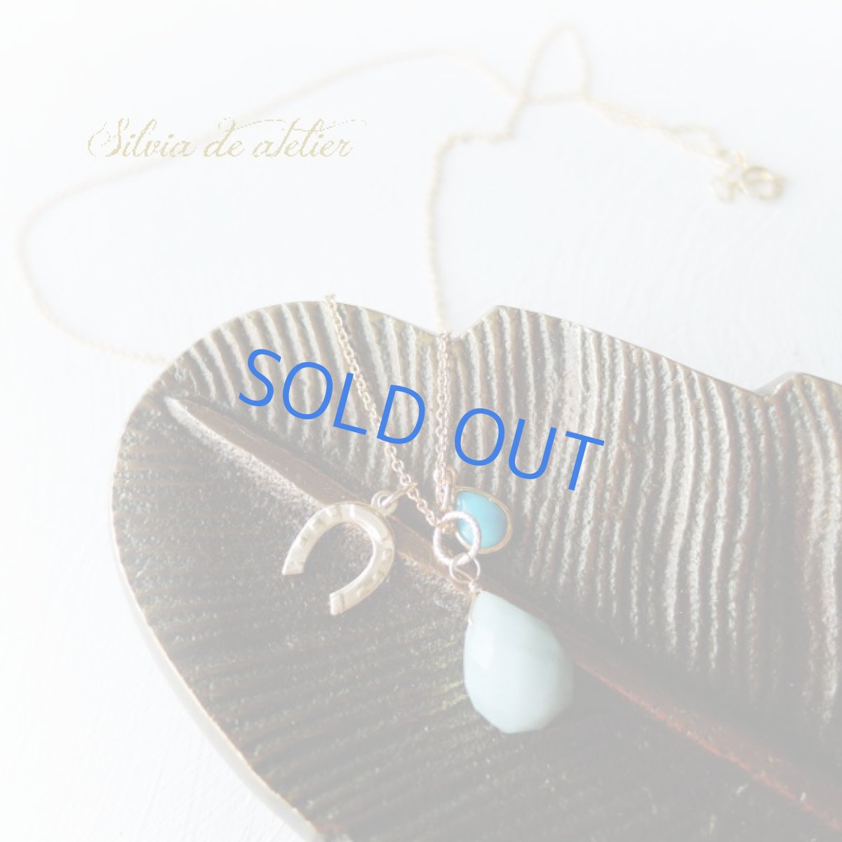 画像5: ＜１点もの＞大粒アマゾナイトドロップとラッキーチャーム　14kgf約50cmネックレス (5)