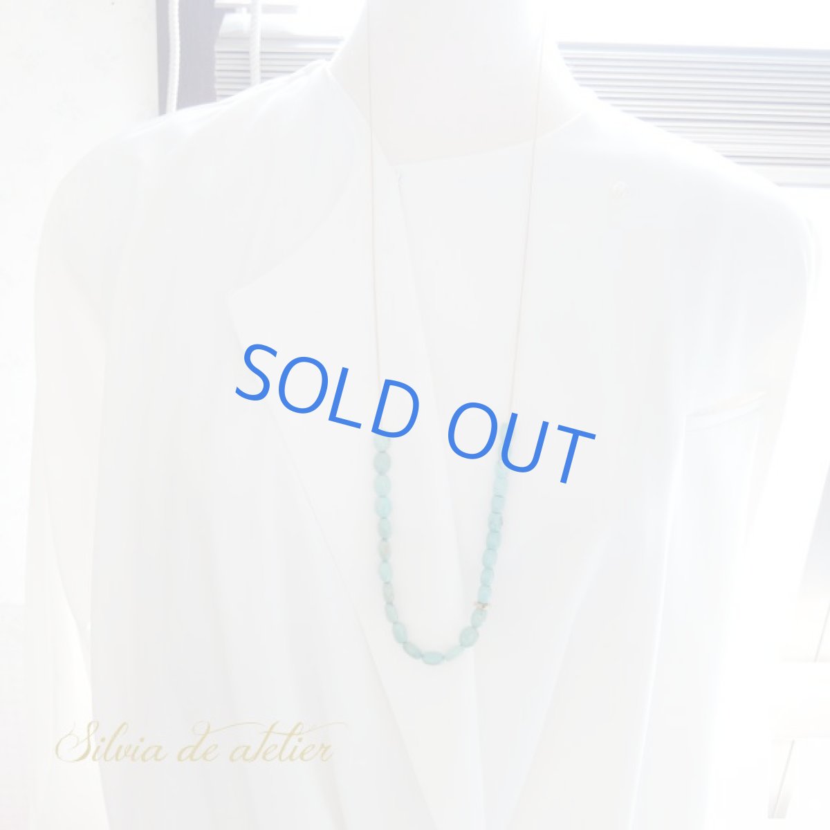 画像5: ＜１点もの＞2種類の天然ブルーターコイズ　ストリングスチェーンネックレス　ロング (5)