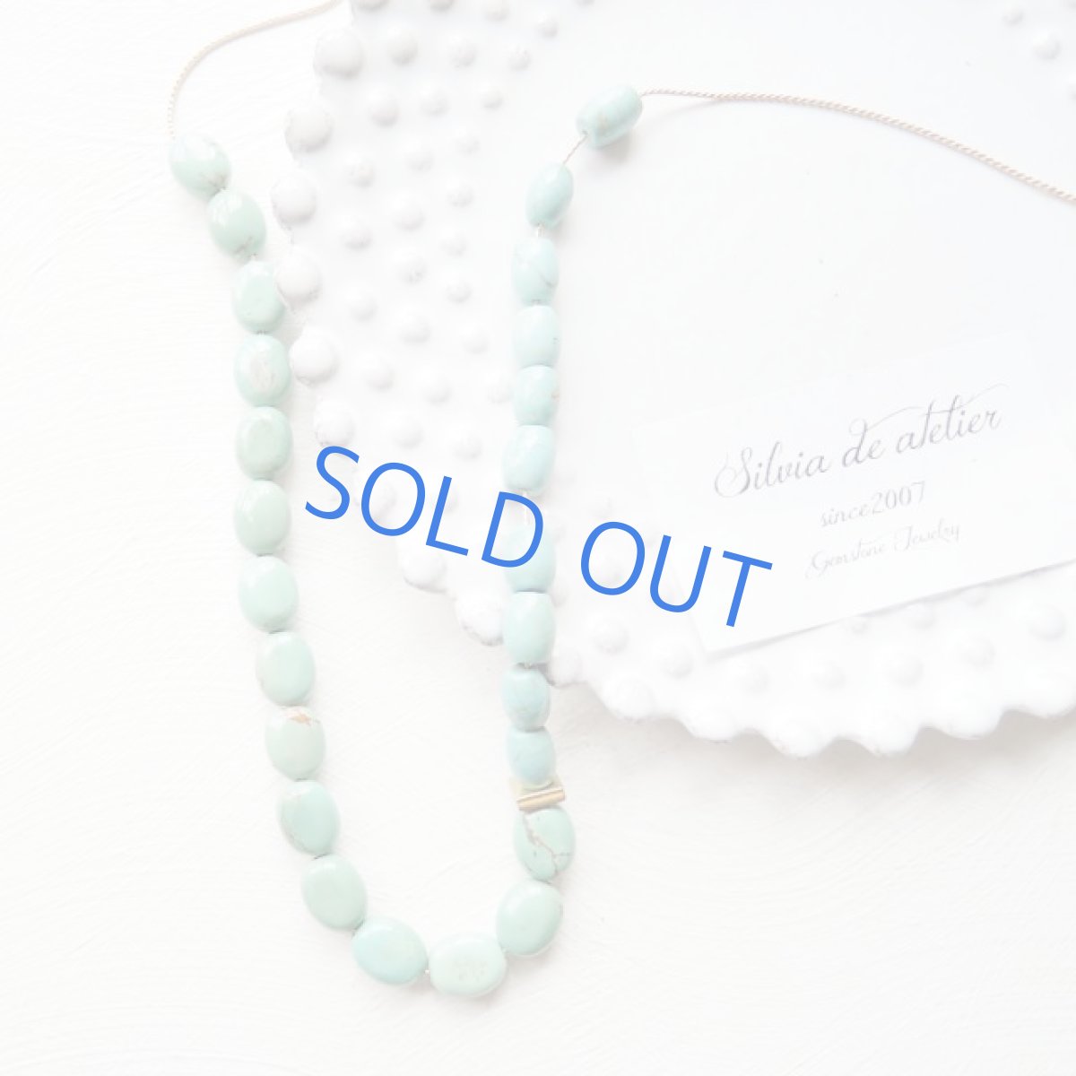 画像2: ＜１点もの＞2種類の天然ブルーターコイズ　ストリングスチェーンネックレス　ロング (2)