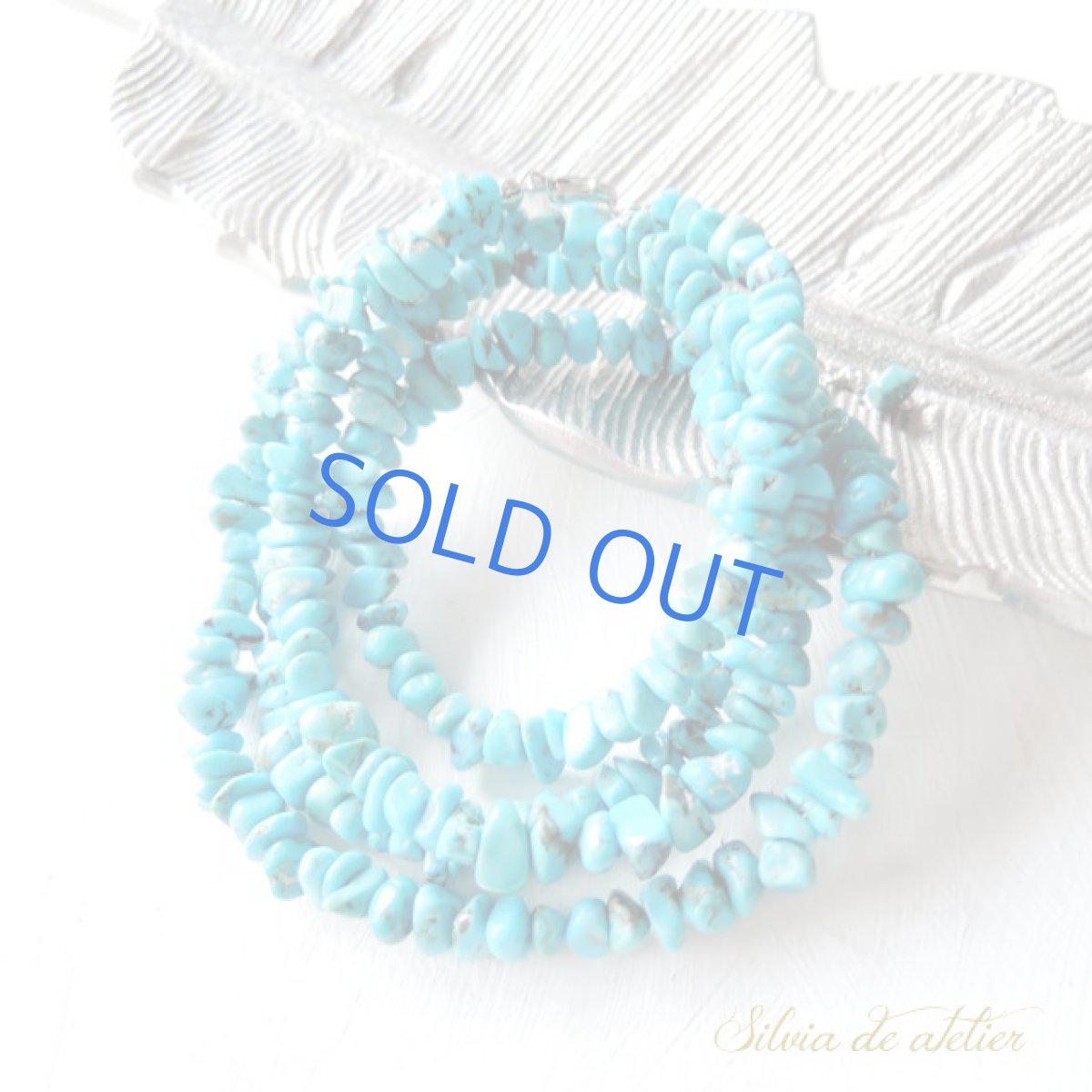 画像4: 天然　ブルーグリーン系ターコイズ　タンブル　ロングネックレス (4)