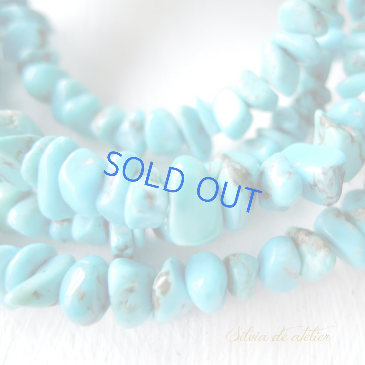 画像2: 天然　ブルーグリーン系ターコイズ　タンブル　ロングネックレス (2)