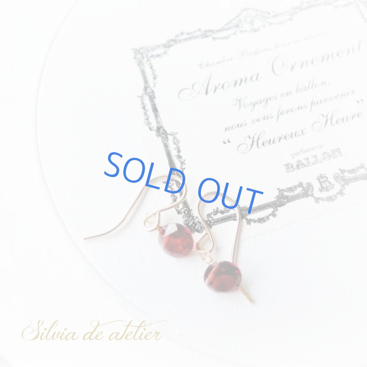 画像3: 【在庫僅少・イヤリング変更可】アルマンダイド　ガーネット　ラウンドジェムカット　14kgfフックピアス (3)