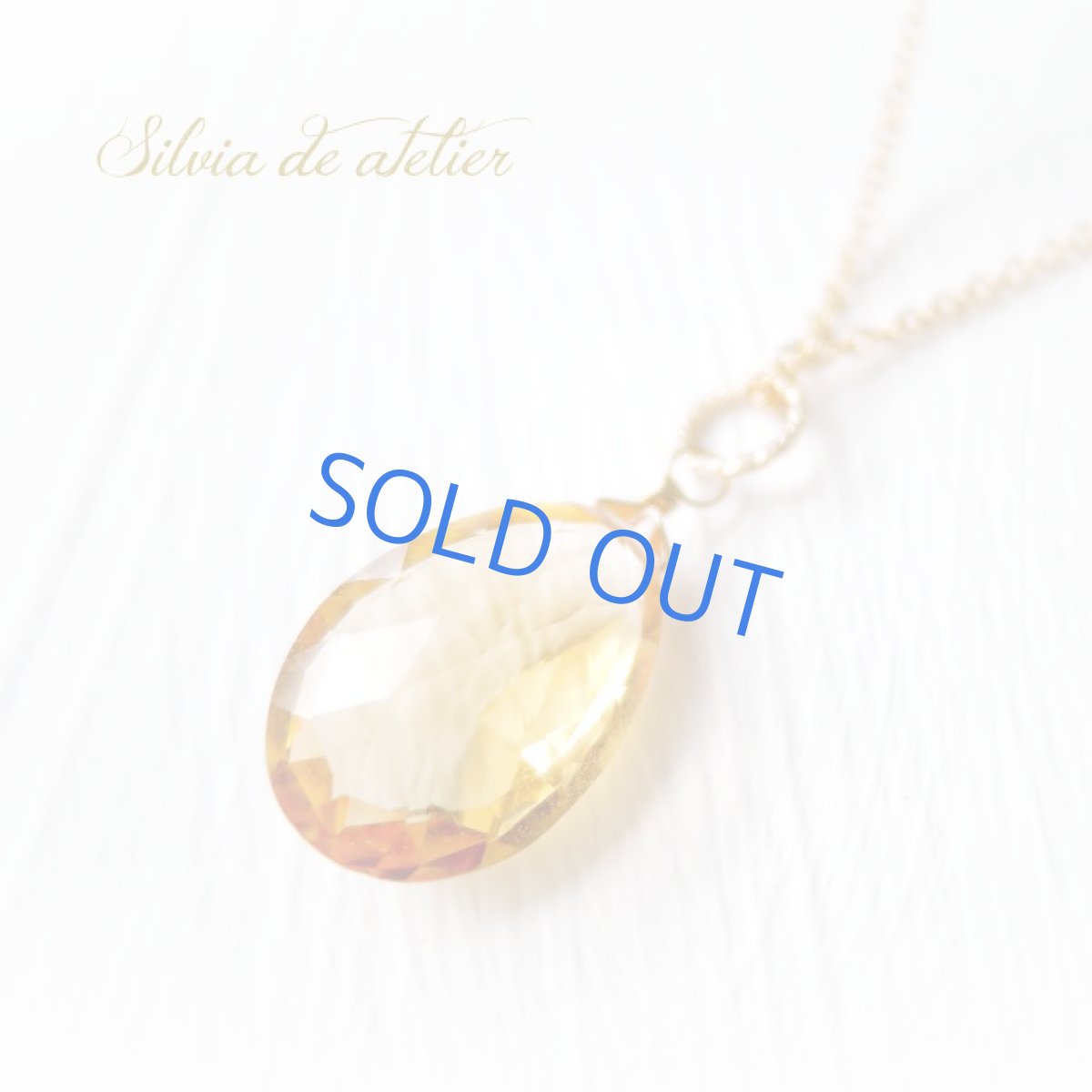 画像4: 大粒 ゴールデンシトリン ペアシェイプ 14kgfネックレス50cm (4)