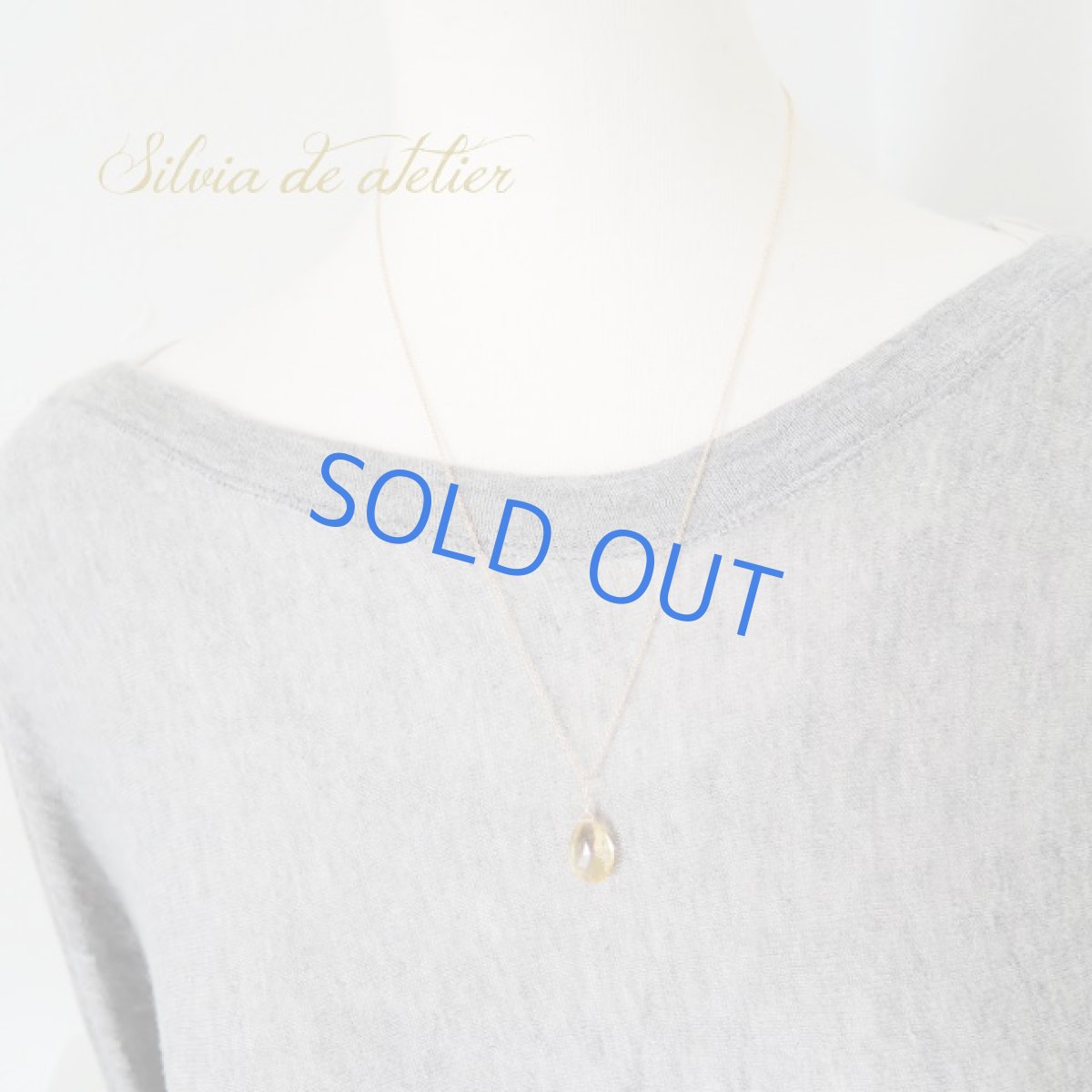 画像9: 大粒 ゴールデンシトリン ペアシェイプ 14kgfネックレス50cm (9)