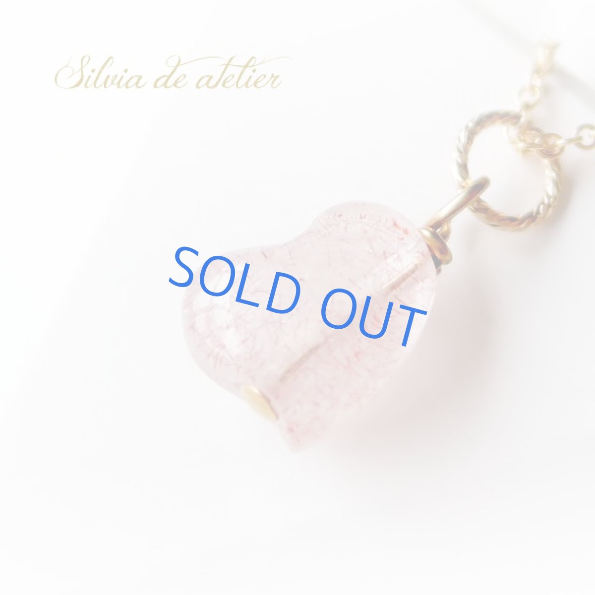 画像2: 残り1　レアストーン！ハートシェイプ　ストロベリークォーツ　14kgfネックレス40cm (2)