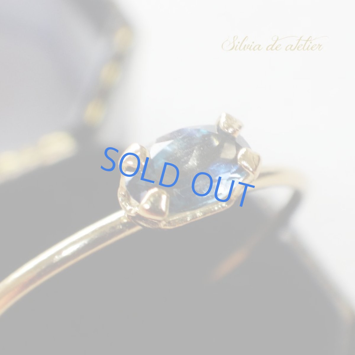 画像7: <残り2本!13号のみ>宝飾ルース ロンドンブルートパーズ オーバル 14KGFスキニーリング   (7)