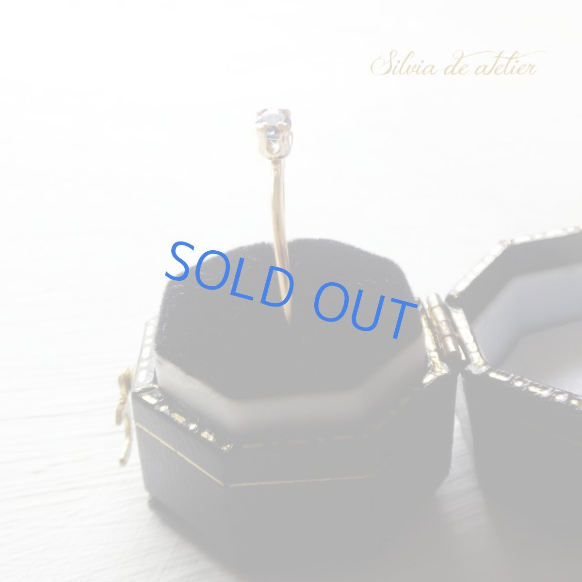 画像4: <残り2本!13号のみ>宝飾ルース ロンドンブルートパーズ オーバル 14KGFスキニーリング   (4)