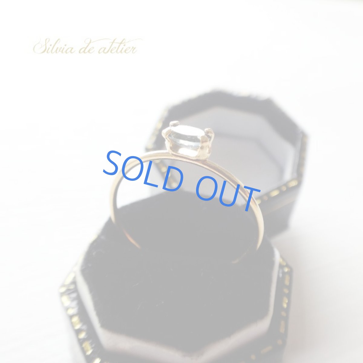 画像3: <残り2本!13号のみ>宝飾ルース ロンドンブルートパーズ オーバル 14KGFスキニーリング   (3)