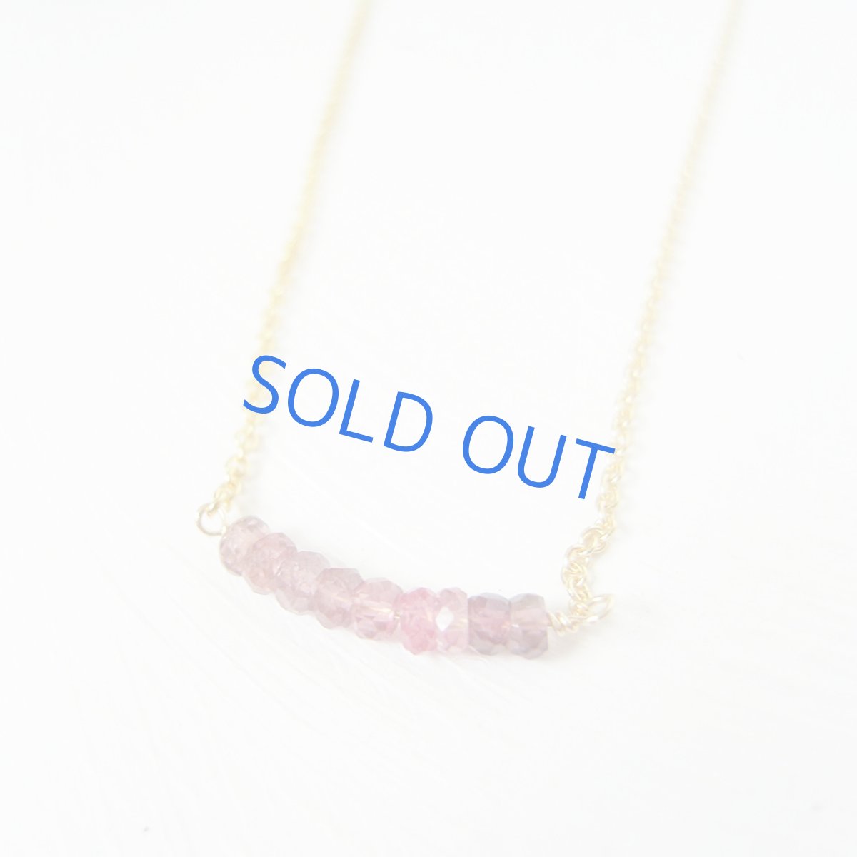 画像2: 限定１　ピンクトルマリン　ライン　14kgfネックレス (2)