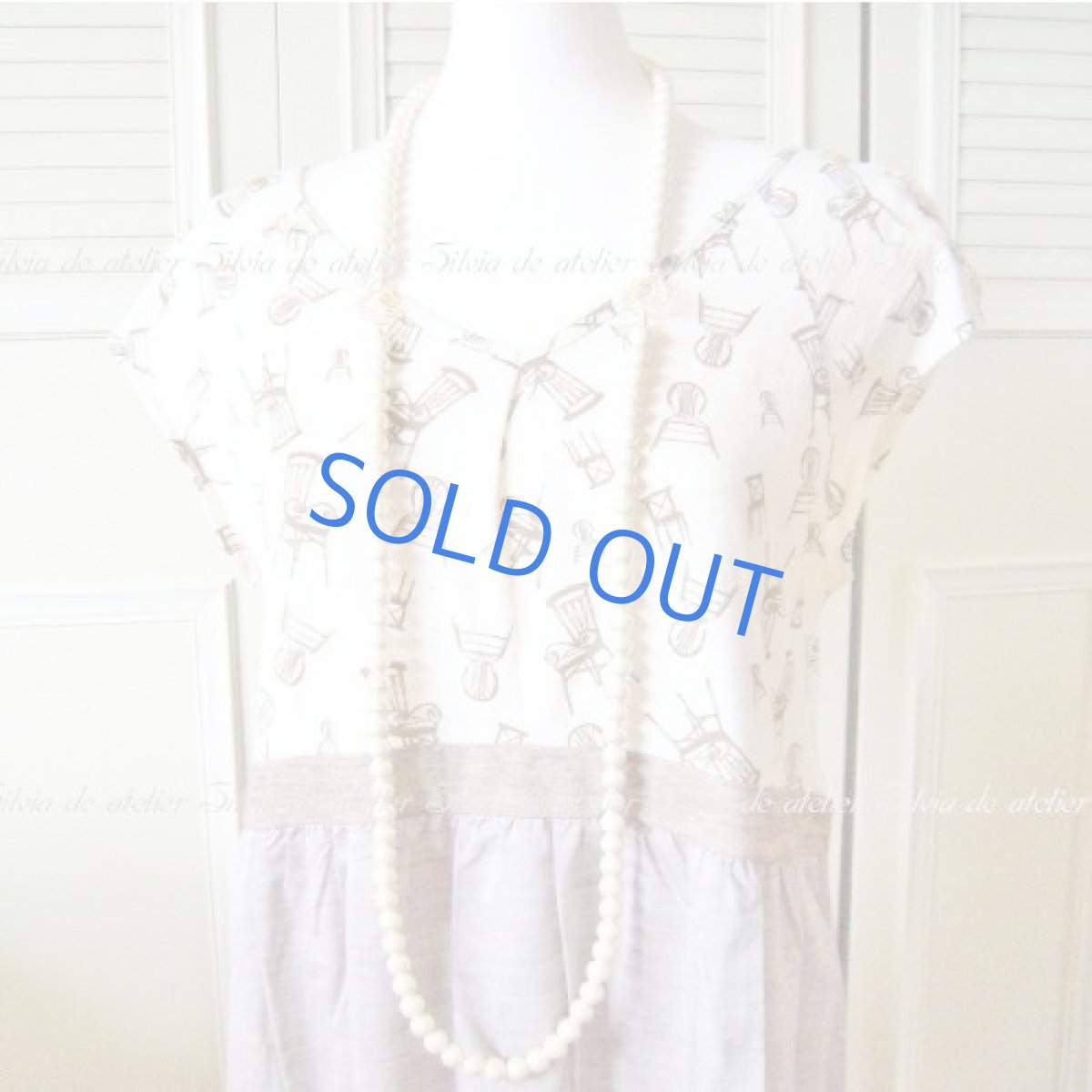 画像4: <O様お取り置き＞４WAY　約123cm　コットンパール　10mm珠　オフホワイト　ロングネックレス (4)