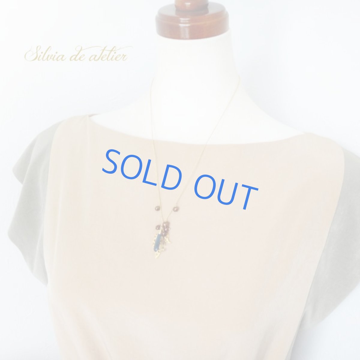 画像5: ＜1点もの＞カイヤナイト＆ブラウン淡水パール　チャーム　14kgfチェーン50cmネックレス (5)