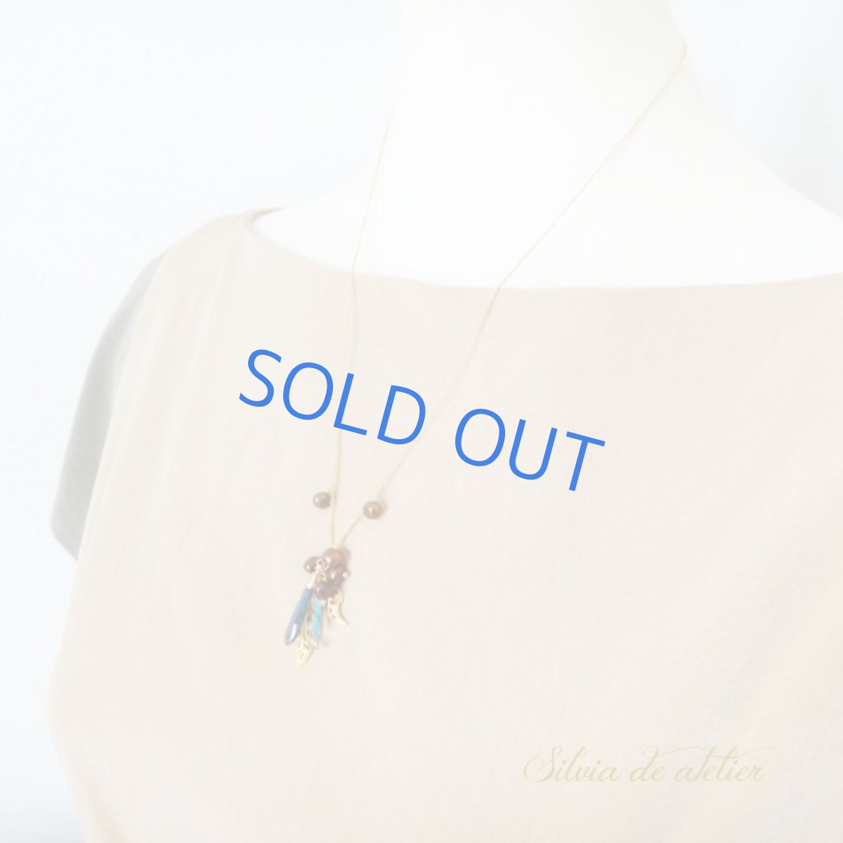 画像6: ＜1点もの＞カイヤナイト＆ブラウン淡水パール　チャーム　14kgfチェーン50cmネックレス (6)