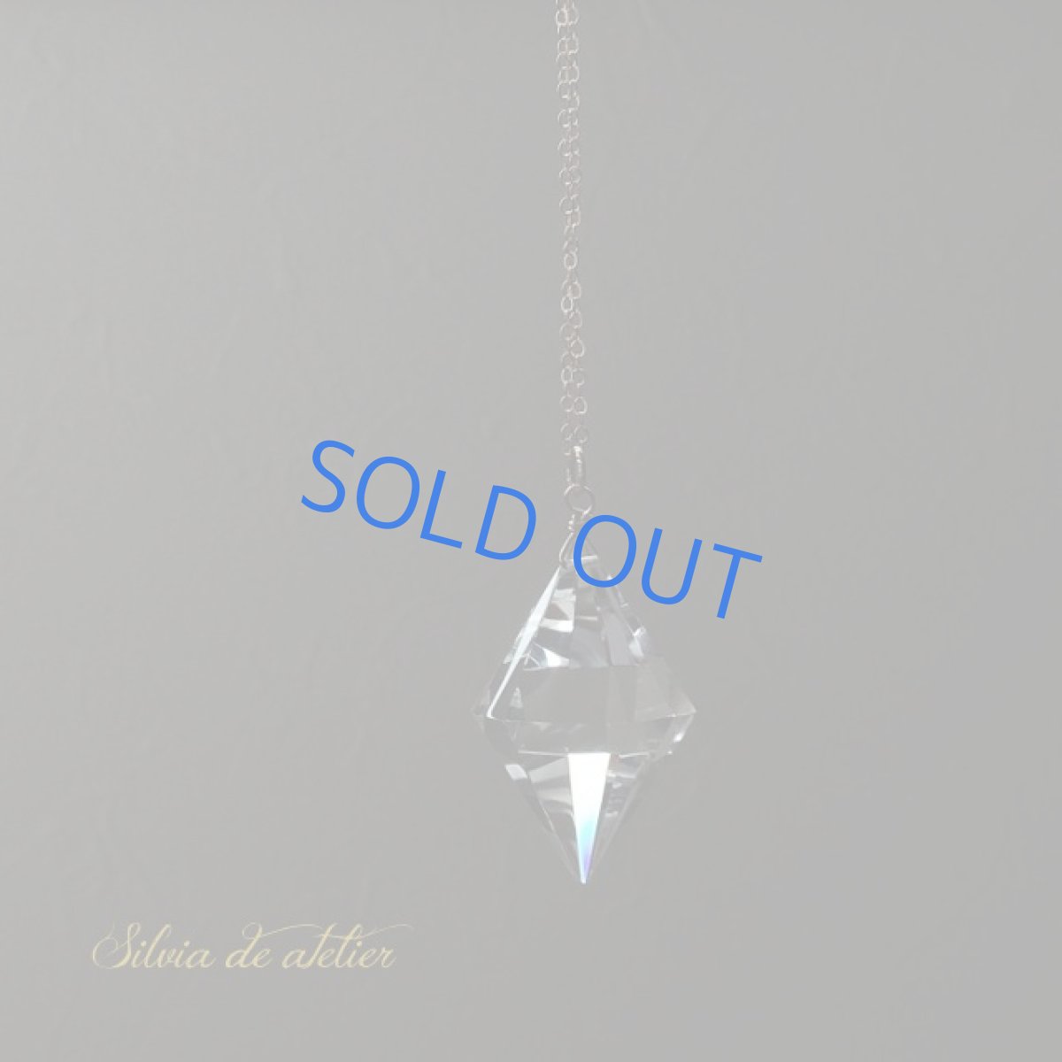 画像6: ＜残り1・レターパック発送無料！＞大粒　ダイヤカットクリスタル　ペンデュラム＆サンキャッチャー　14kgfチェーンネックレス (6)