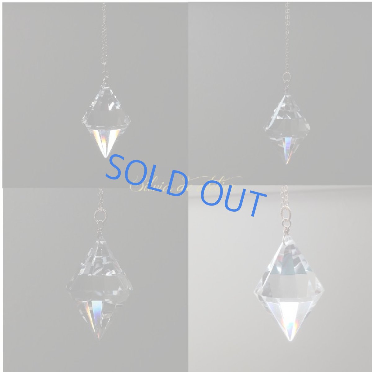 画像5: ＜残り1・レターパック発送無料！＞大粒　ダイヤカットクリスタル　ペンデュラム＆サンキャッチャー　14kgfチェーンネックレス (5)