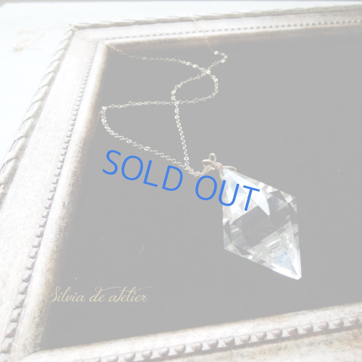 画像7: ＜残り1・レターパック発送無料！＞大粒　ダイヤカットクリスタル　ペンデュラム＆サンキャッチャー　14kgfチェーンネックレス (7)