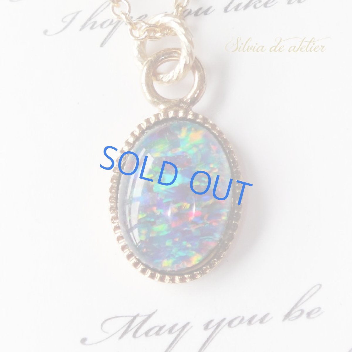 画像2: <1点もの・C>オーストラリア産 ブラックオパールカボション 14kgfネックレス (2)